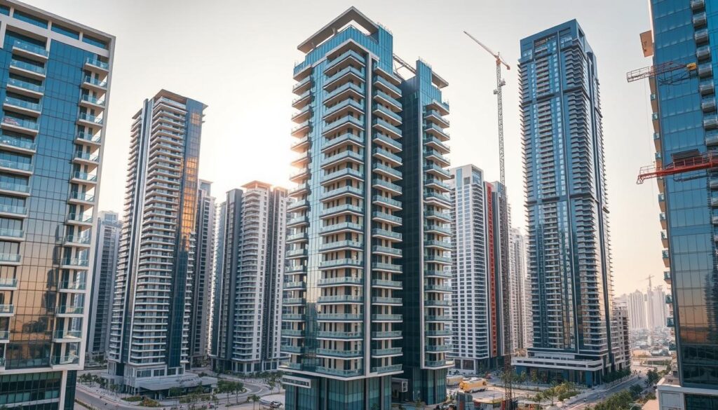 Striking high-rise residential and commercial complexes stand tall in the heart of Khobar, their sleek glass facades reflecting the vibrant cityscape. Intricate architectural details, from angular balconies to cascading terraces, create a symphony of light and shadow. Workers carefully install insulated sandwich panels, crafting energy-efficient spaces that seamlessly blend modern design and sustainable principles. The scene radiates an air of sophistication and progress, a testament to the region's commitment to innovative real estate developments.