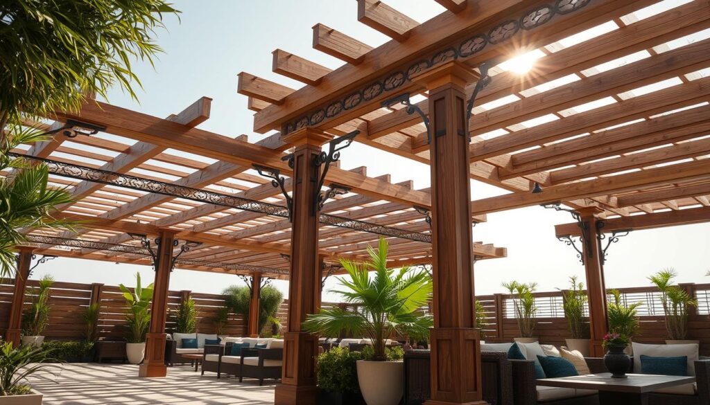 برجولات خشبية وحديدية