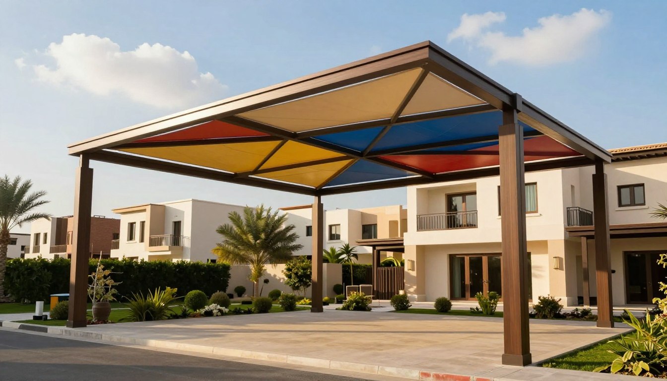 مظلات شد انشائي في حي الجوهرة والمطار: حلول هندسية متينة للمساحات الكبيرة بالدمام