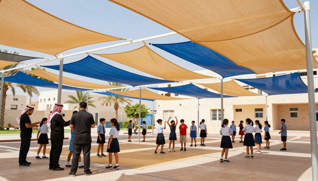 مظلات مدارس القطيف: خيارات مثالية للحماية والتظليل