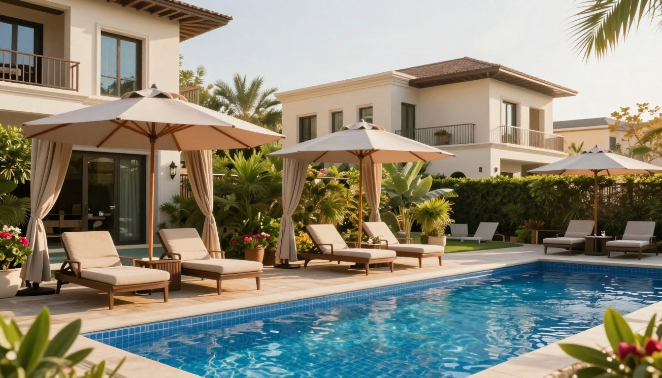 مظلات مسابح للفلل حي قرطبة وغرناطة: أمان تام وخصوصية كاملة للعائلة مع الحفاظ على المتعة والجمال