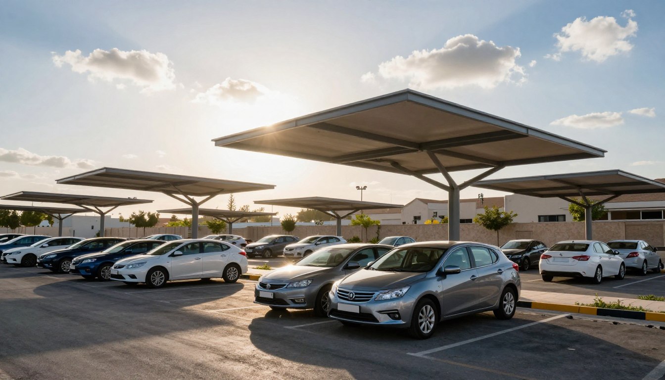 مظلات مواقف سيارات